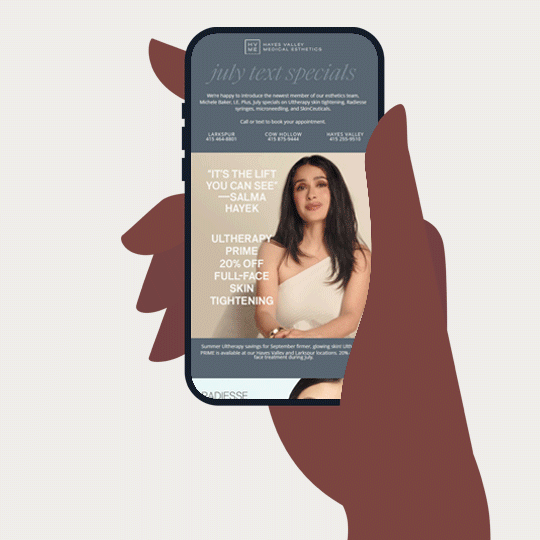 A text landing page showing offer details and CTAs that don’t fit in a text