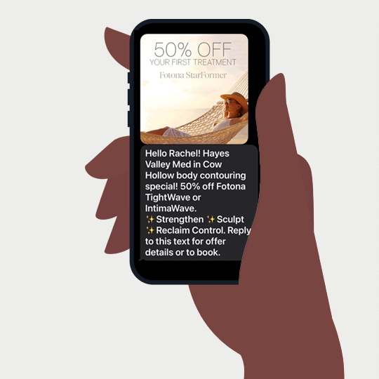 Sample of animated graphic in a text campaign